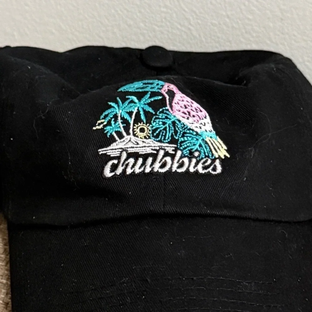 Chubbies Hat‎ Toucan Tropical Embroidery OS Black Excellent Adjustable Dad Cap